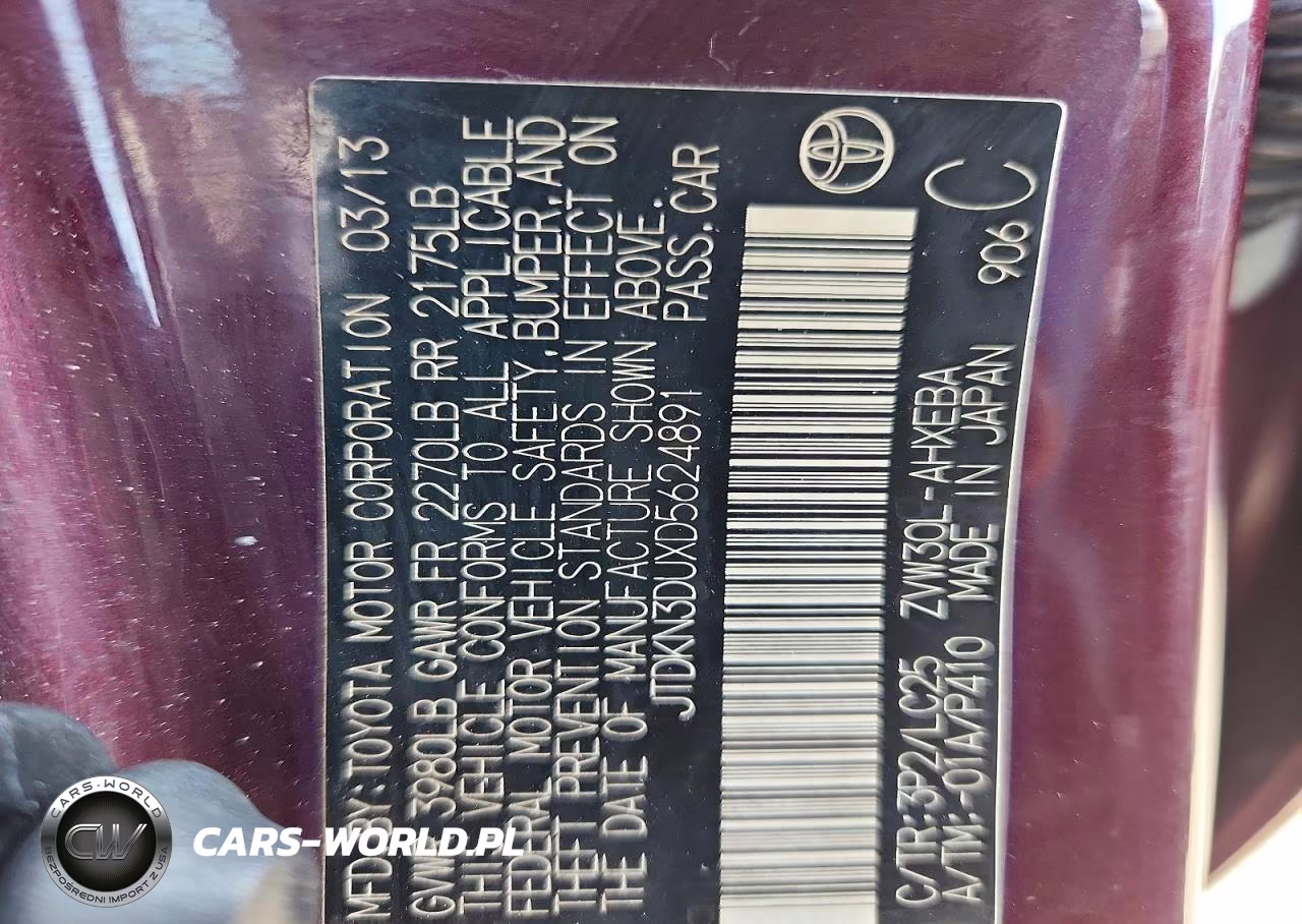 2013 Toyota Prius Persona Series Se VIN:JTDKN3DUXD5624891 - 12
