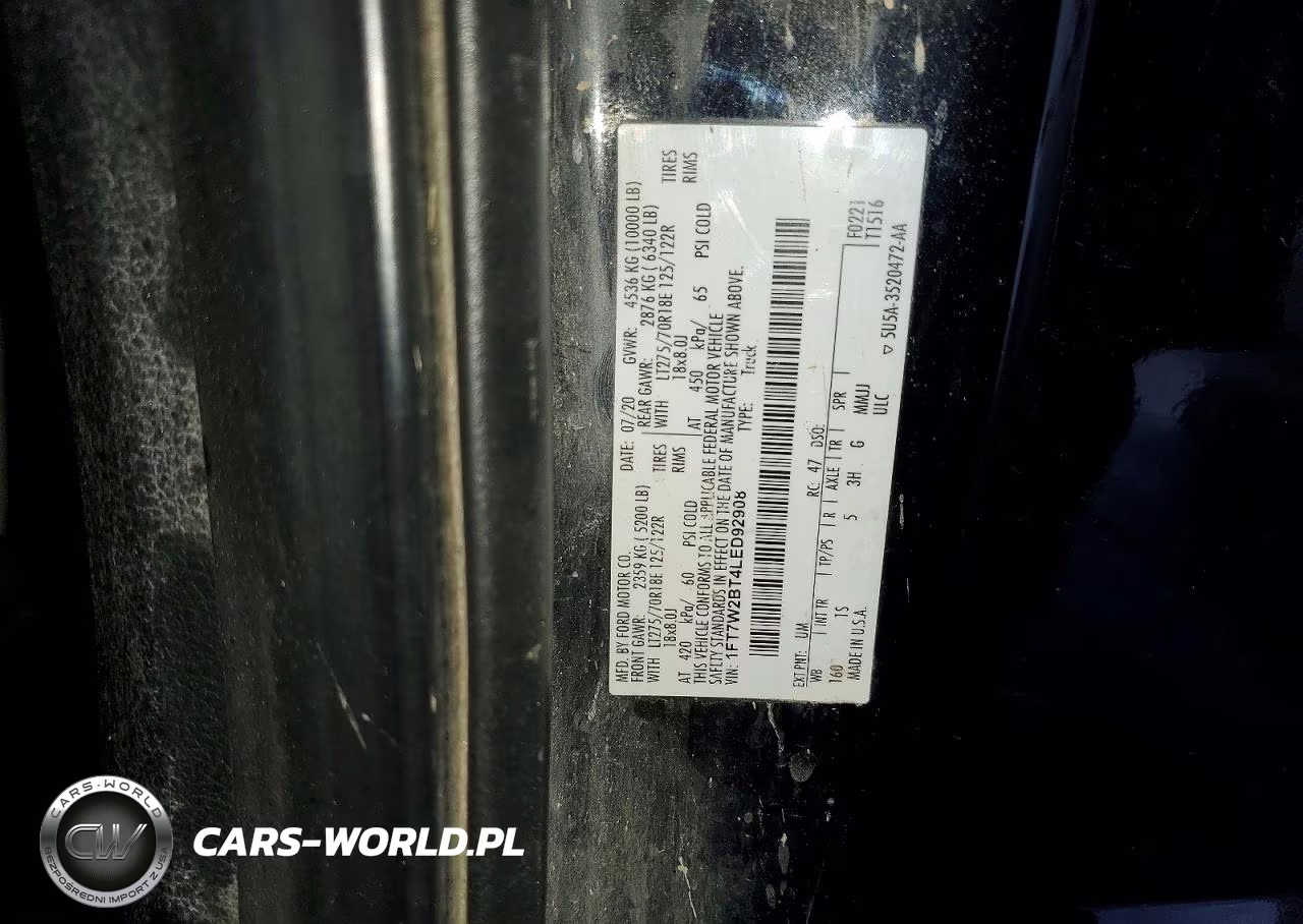 2020 Ford F250 Super Duty VIN:1FT7W2BT4LED92908 - 13