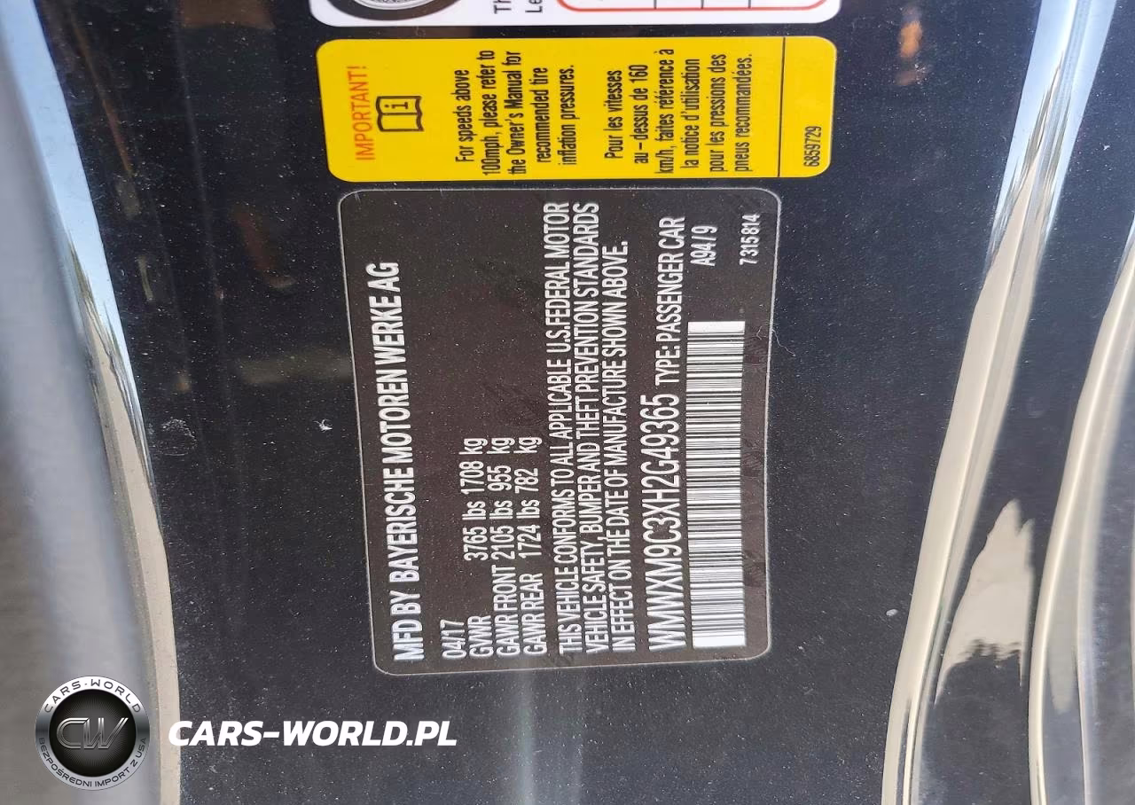 2017 Mini Cooper John Cooper Works VIN:WMWXM9C3XH2G49365 - 12