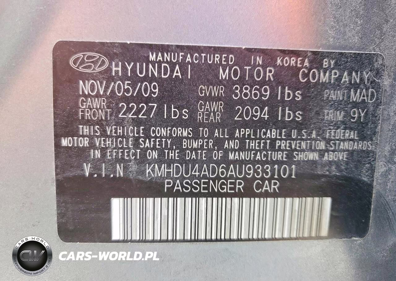2010 Hyundai Elantra Se VIN:KMHDU4AD6AU933101 - 12
