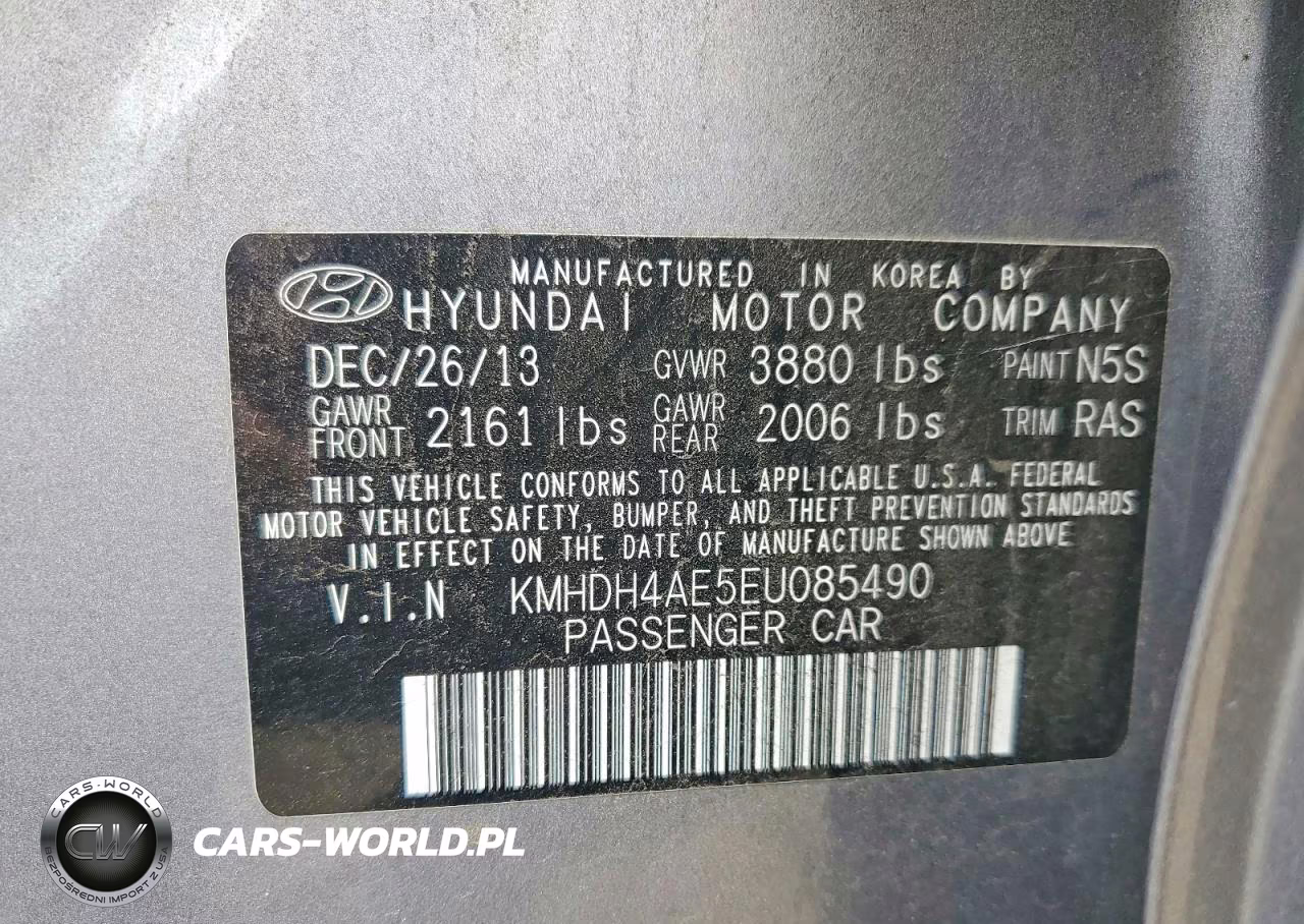 2014 Hyundai Elantra Se VIN:KMHDH4AE5EU085490 - 12