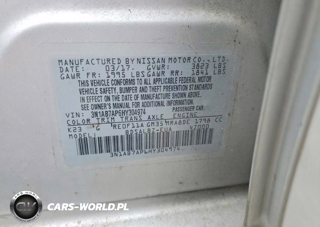 2017 Nissan Sentra S VIN:3N1AB7AP6HY304974 - 12