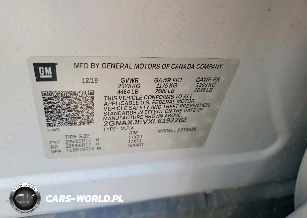 2020 Chevrolet Equinox Lt VIN:2GNAXJEVXL6192282 - 12