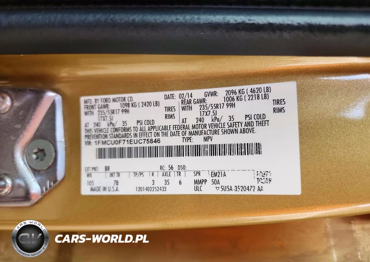 2014 Ford Escape S VIN:1FMCU0F71EUC75846 - 13