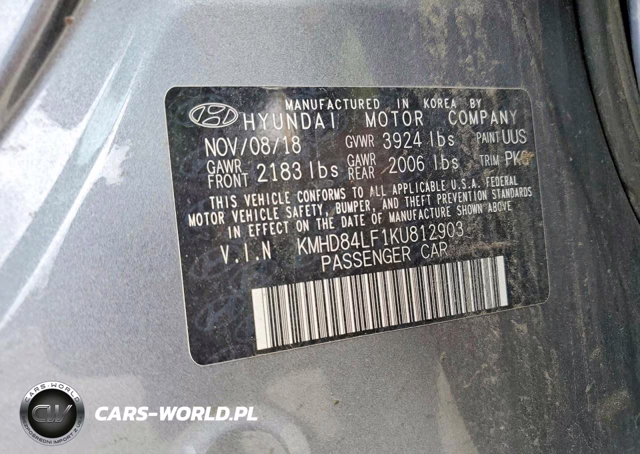 2019 Hyundai Elantra Sel VIN:KMHD84LF1KU812903 - 12