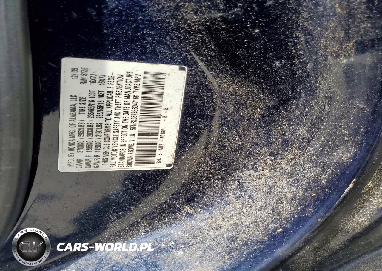 2006 Honda Odyssey Exl VIN:5FNRL38726B047168 - 13