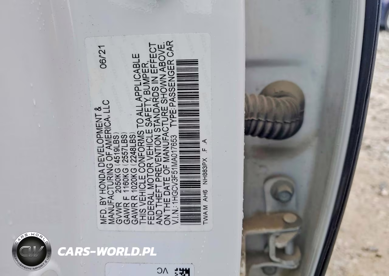 2021 Honda Accord Hybrid Exl VIN:1HGCV3F51MA017653 - 13
