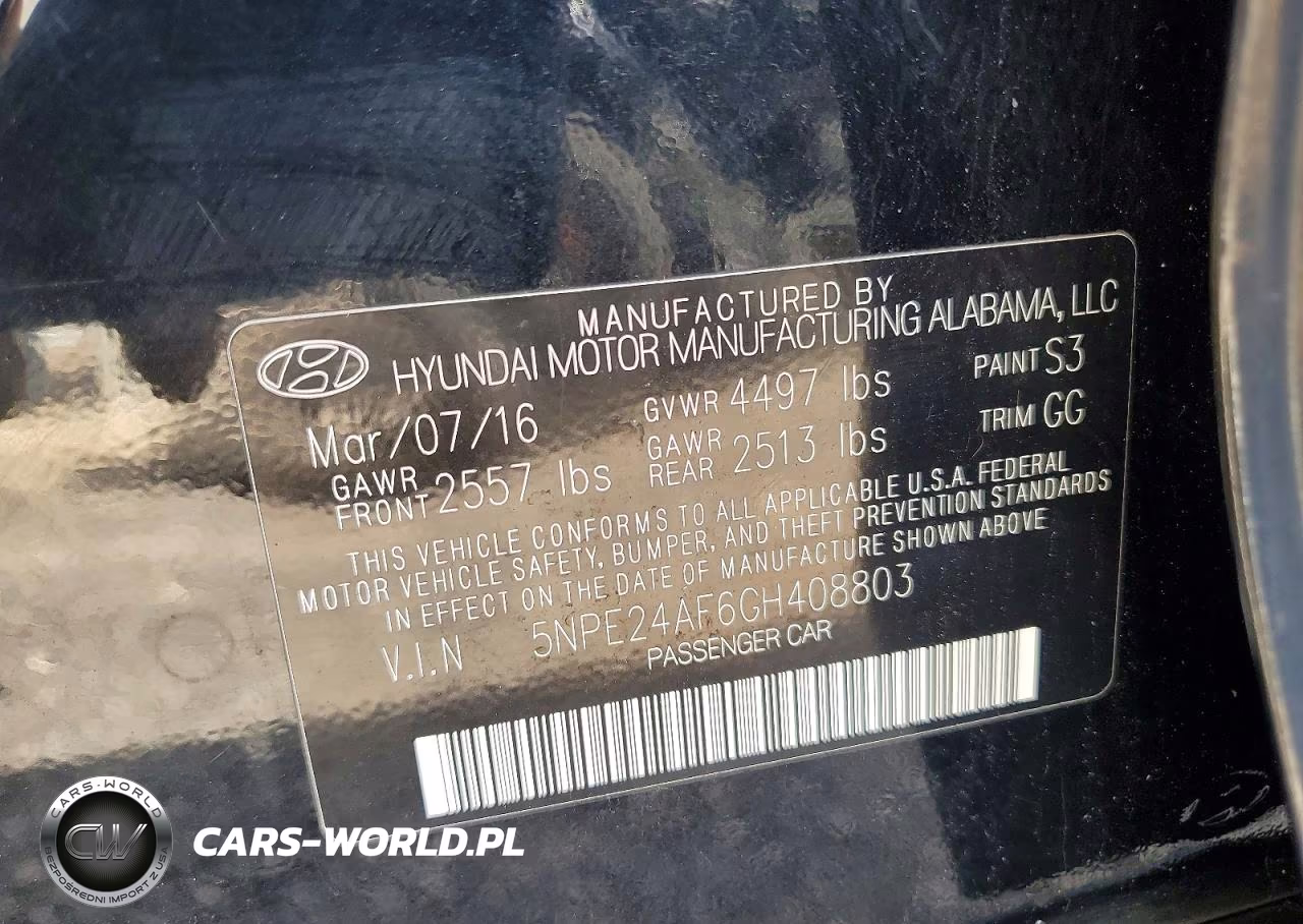 2016 Hyundai Sonata Se VIN:5NPE24AF6GH408803 - 12