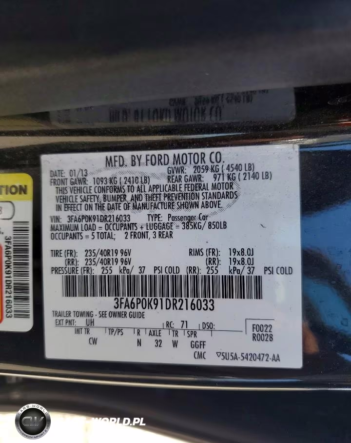 2013 Ford Fusion Energi Titani VIN:3FA6P0K91DR216033 - 12
