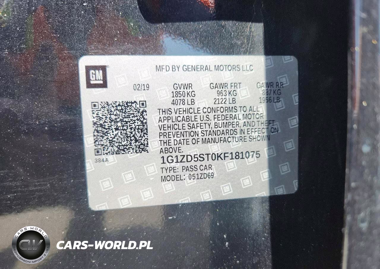 2019 Chevrolet Malibu Lt VIN:1G1ZD5ST0KF181075 - 12