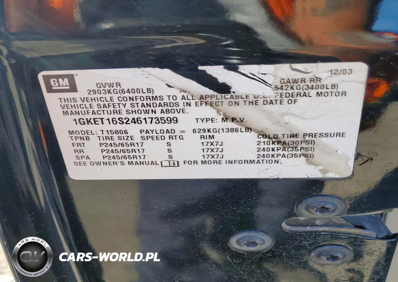 2004 GMC Envoy Xl VIN:1GKET16S246173599 - 14