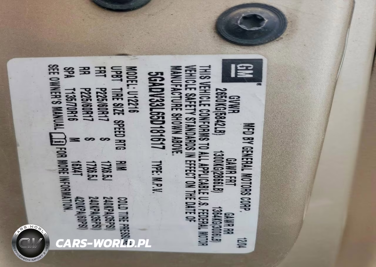 2005 Buick Terraza Cxl VIN:5GADV33L65D181617 - 13