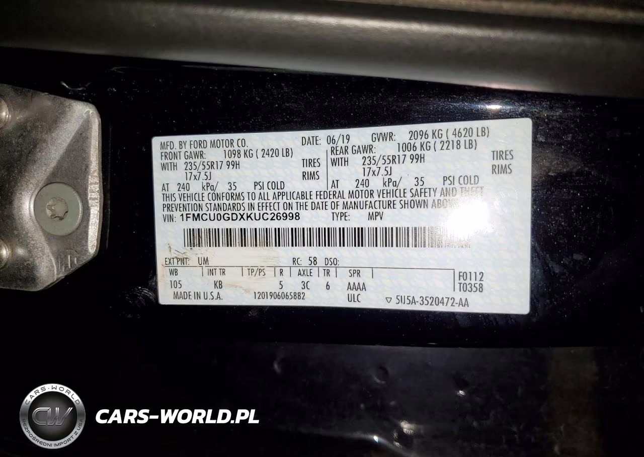 2019 Ford Escape Se VIN:1FMCU0GDXKUC26998 - 13