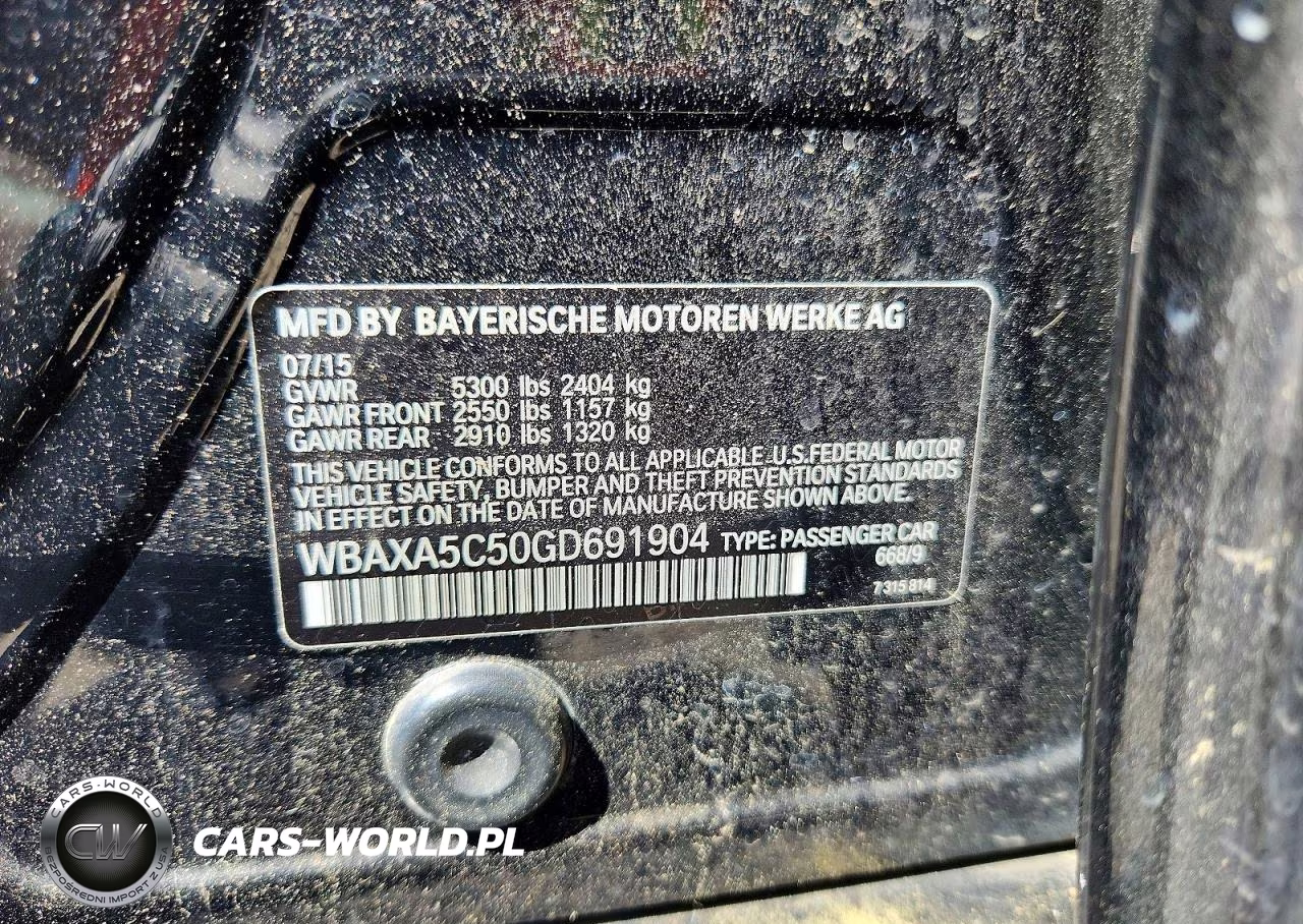 2016 BMW 535 D VIN:WBAXA5C50GD691904 - 12