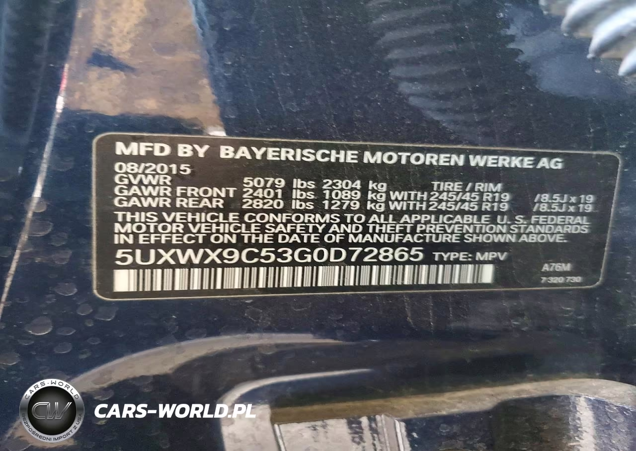 2016 BMW X3 xDrive28I VIN:5UXWX9C53G0D72865 - 12