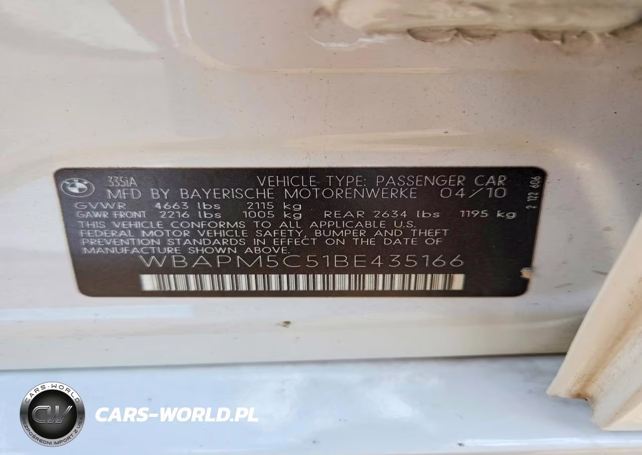 2011 BMW 335 I VIN:WBAPM5C51BE435166 - 12