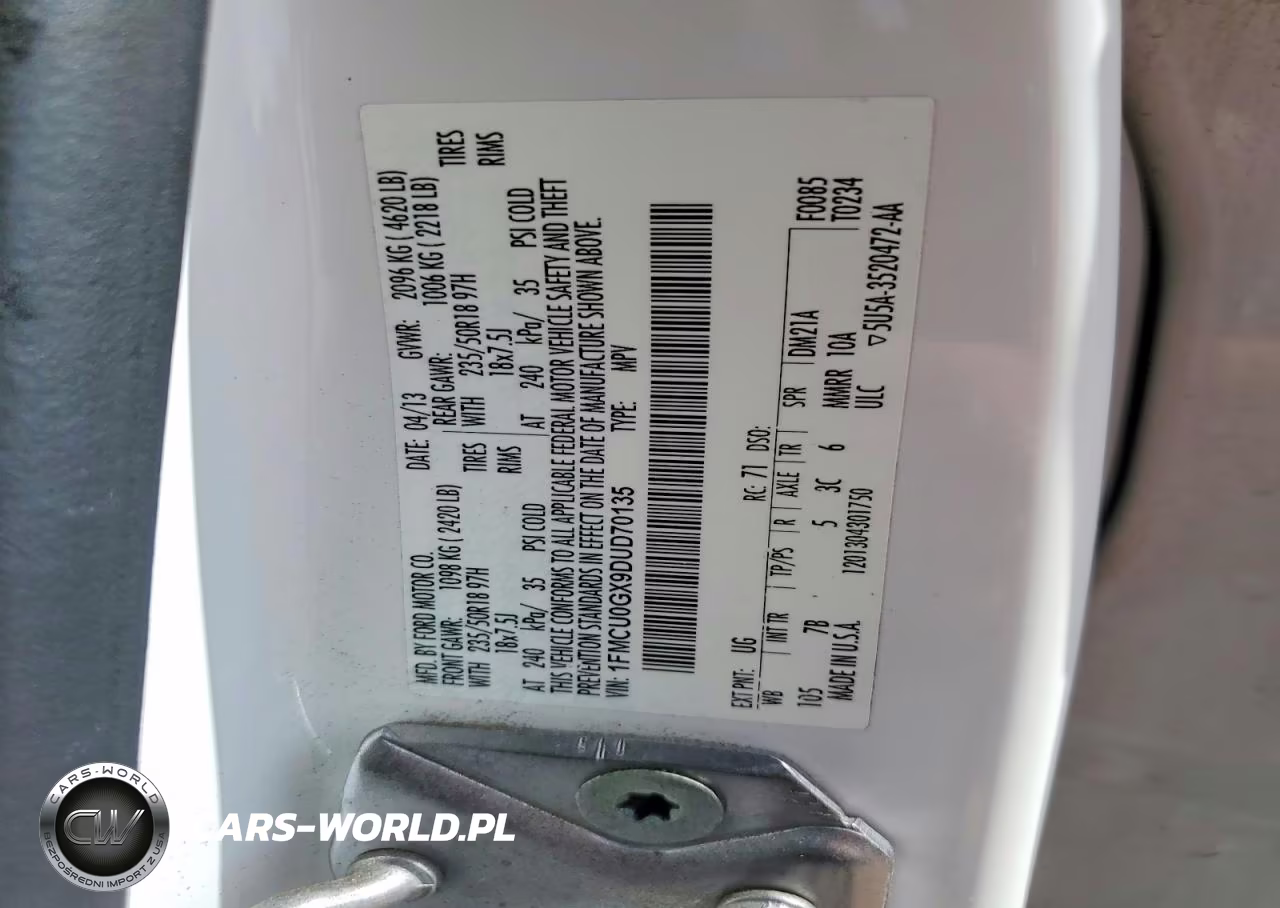 2013 Ford Escape Se VIN:1FMCU0GX9DUD70135 - 13