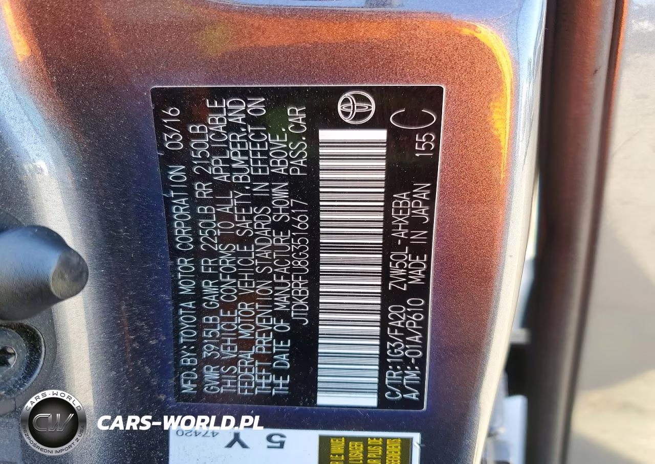 2016 Toyota Prius Two VIN:JTDKBRFU8G3516617 - 12