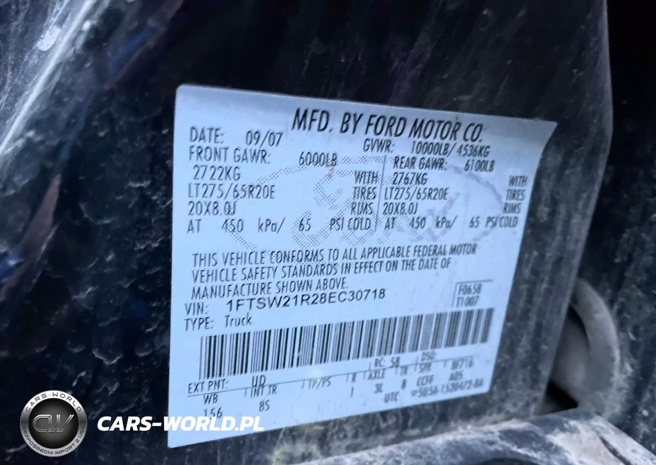 2008 Ford F250 Super Duty VIN:1FTSW21R28EC30718 - 10
