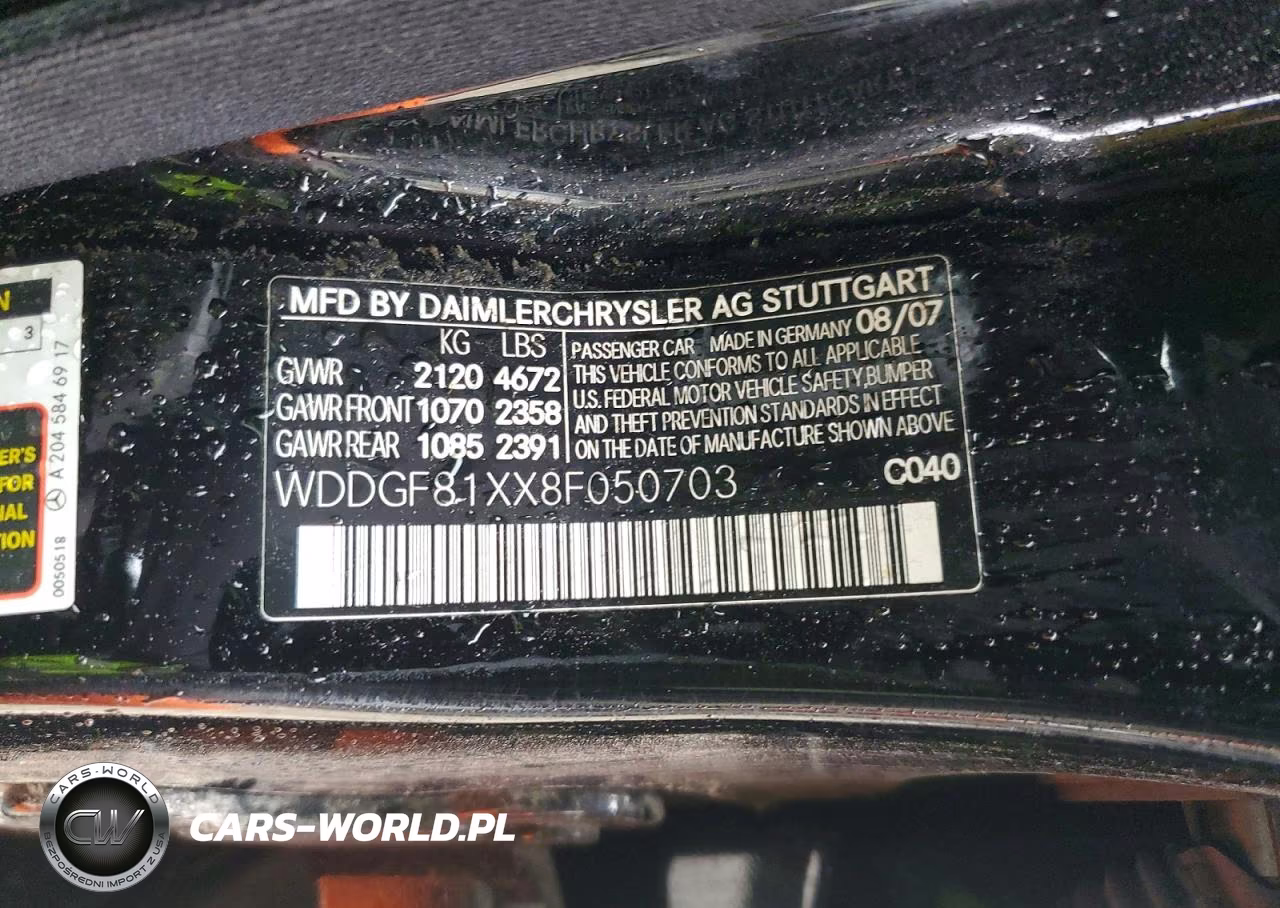 2008 Mercedes-Benz C 300 4Matic VIN:WDDGF81XX8F050703 - 12