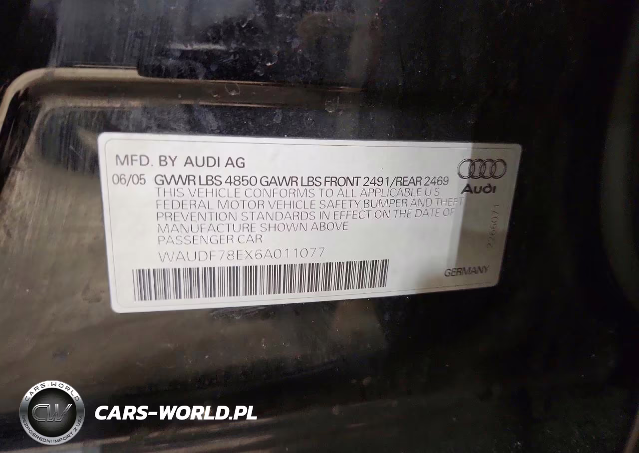 2006 Audi A4 Premium Plus VIN:WAUDF78EX6A011077 - 12