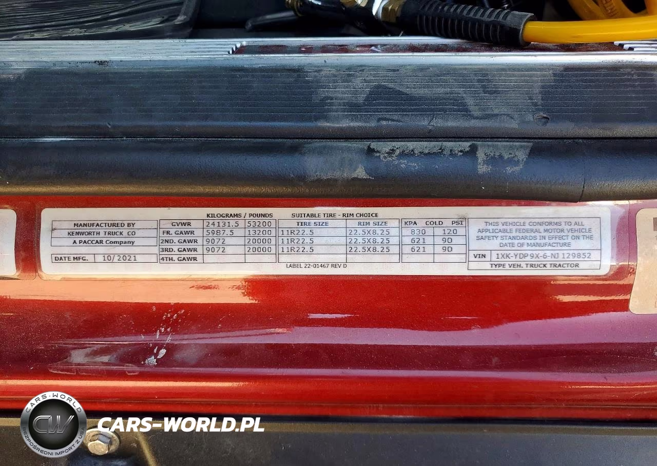 2022 Kenworth Construction T680 VIN:1XKYDP9X6NJ129852 - 10