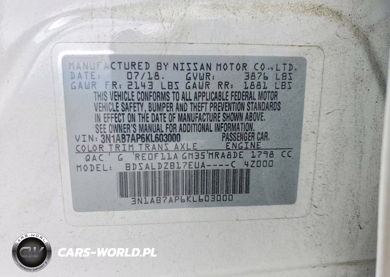 2019 Nissan Sentra Sv VIN:3N1AB7AP6KL603000 - 12