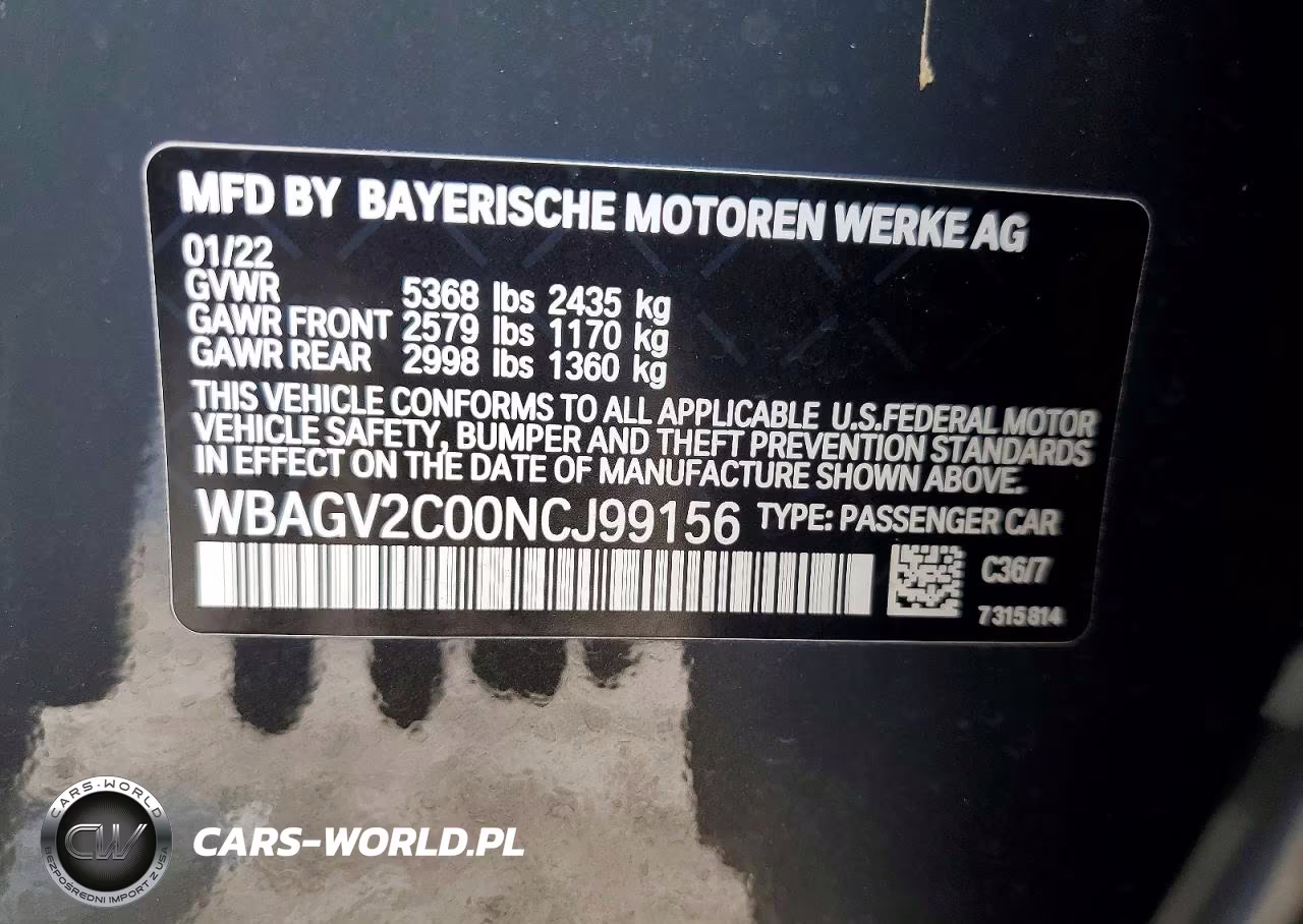 2022 BMW 840I VIN:WBAGV2C00NCJ99156 - 13