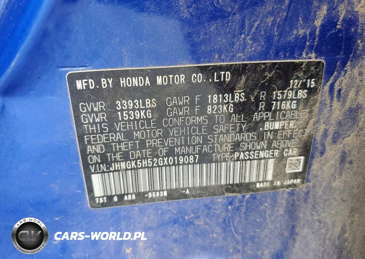 2016 Honda Fit Lx VIN:JHMGK5H52GX019087 - 12
