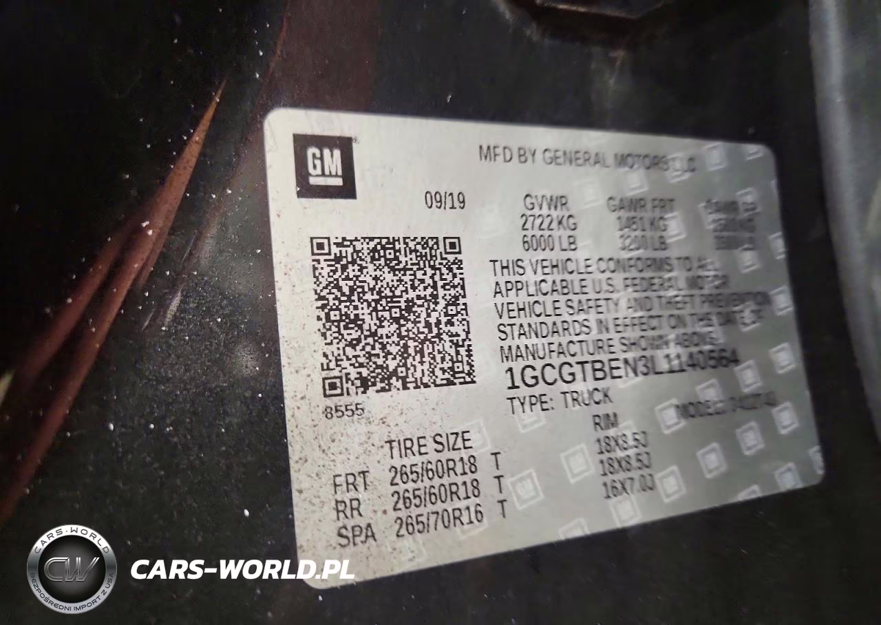 2020 Chev Colorado VIN:1GCGTBEN3L1140564 - 12