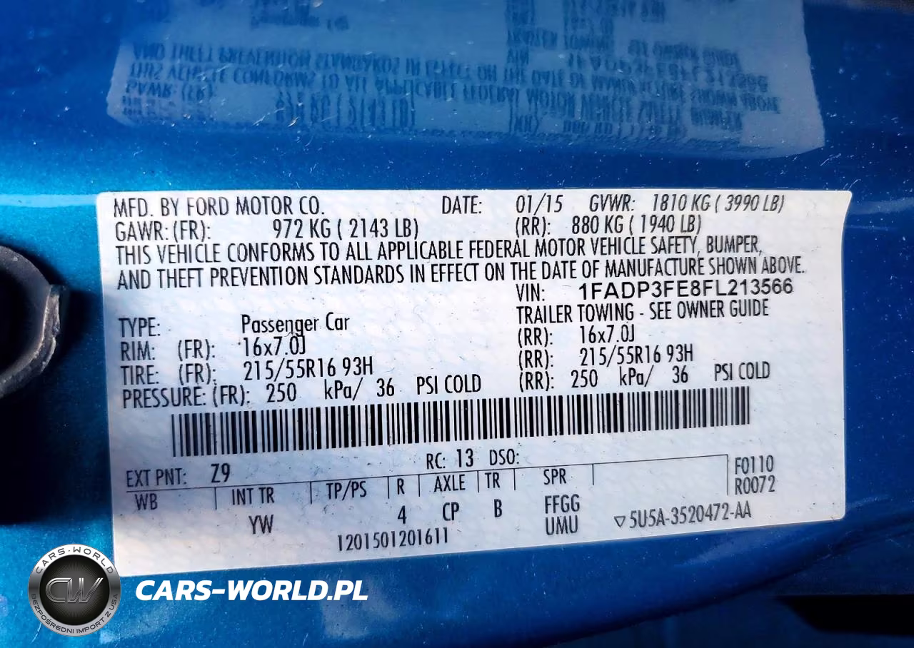 2015 Ford Focus VIN:1FADP3FE8FL213566 - 12