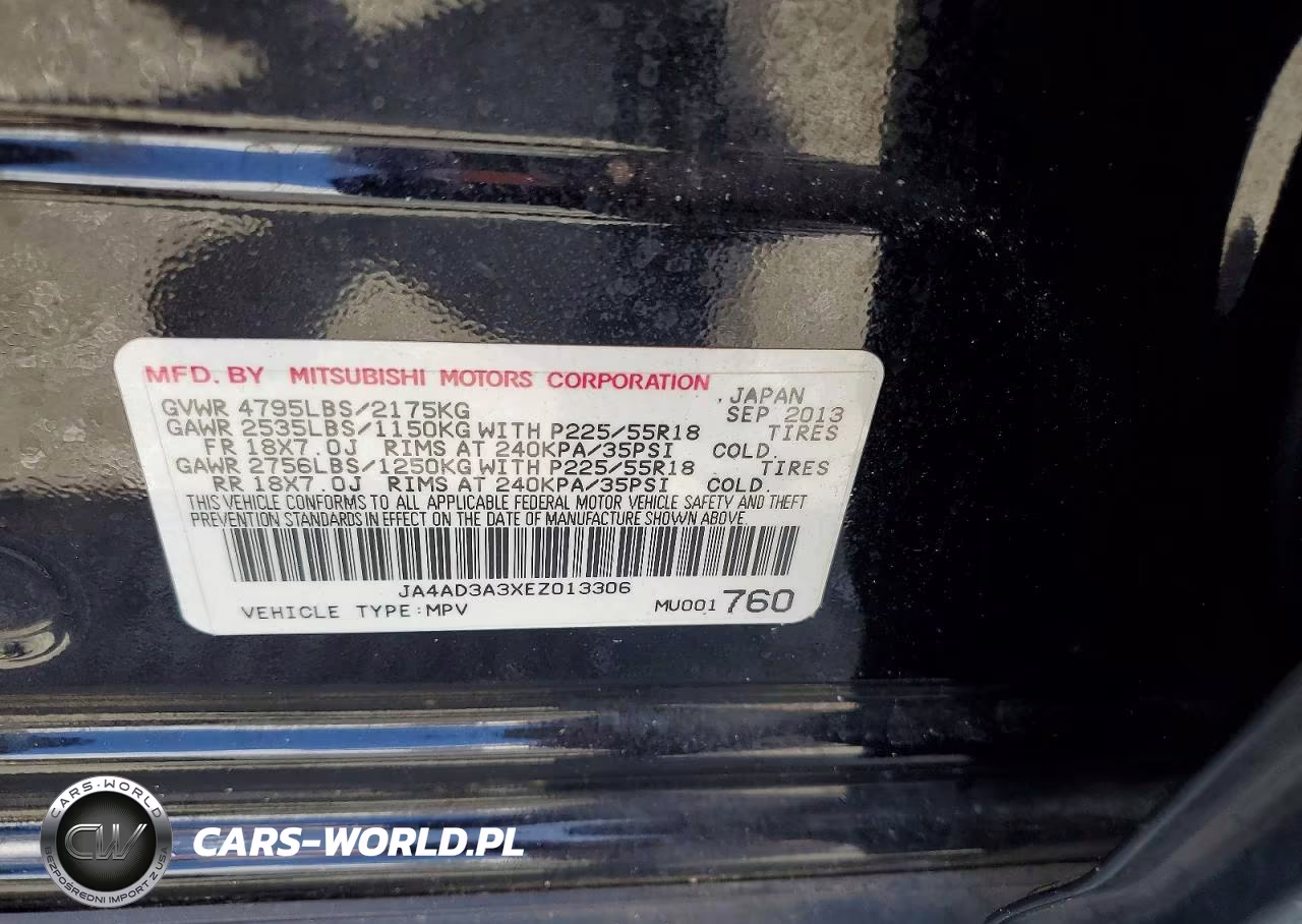 2014 Mitsubishi Outlander Es VIN:JA4AD3A3XEZ013306 - 13
