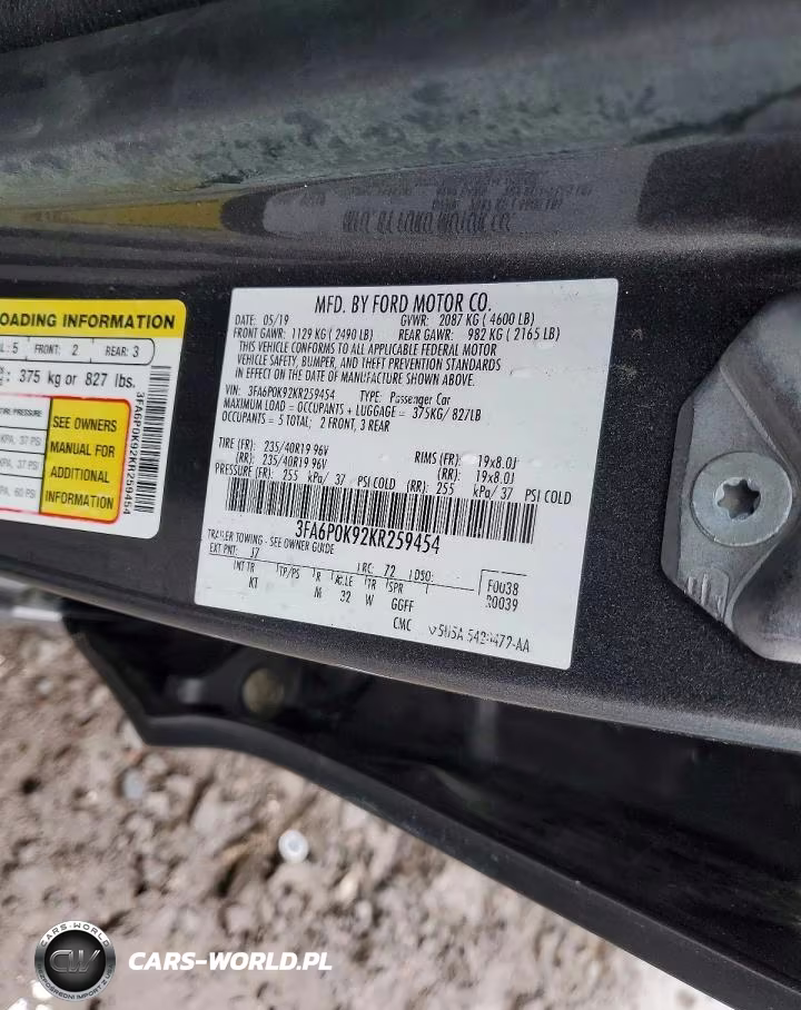 2019 Ford Fusion Titanium VIN:3FA6P0K92KR259454 - 12