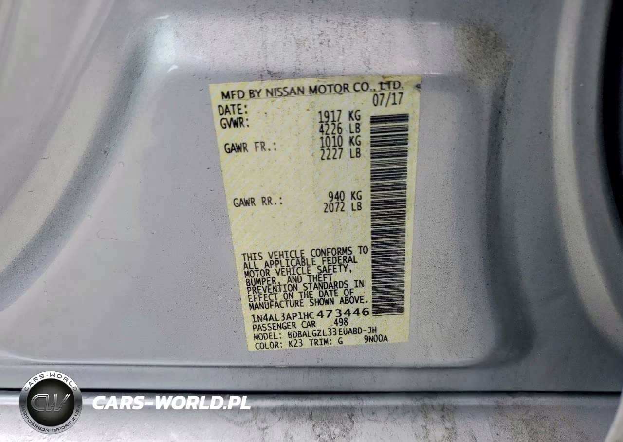 2017 Nissan Altima 2.5 S VIN:1N4AL3AP1HC473446 - 12