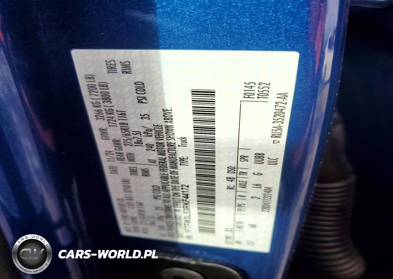 2024 Ford F150 Xlt VIN:1FTFW3L53RKF44172 - 12