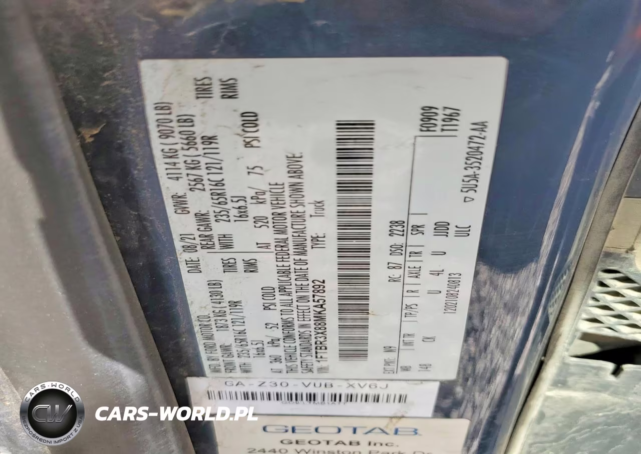 2021 Ford Transit T-250 VIN:1FTBR3X88MKA57892 - 13