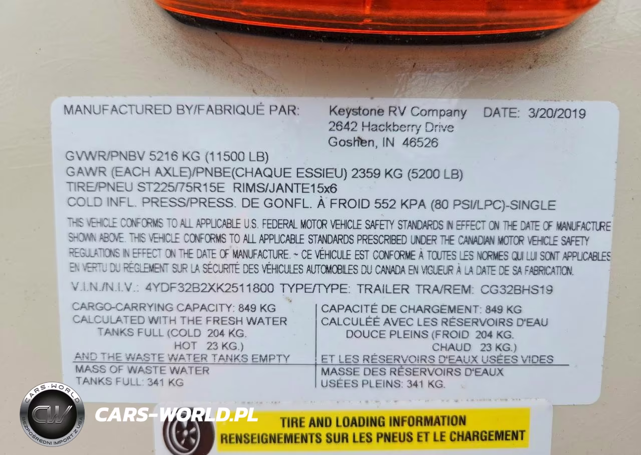 2019 Keystone Cougar Camper VIN:4YDF32B2XK2511800 - 10