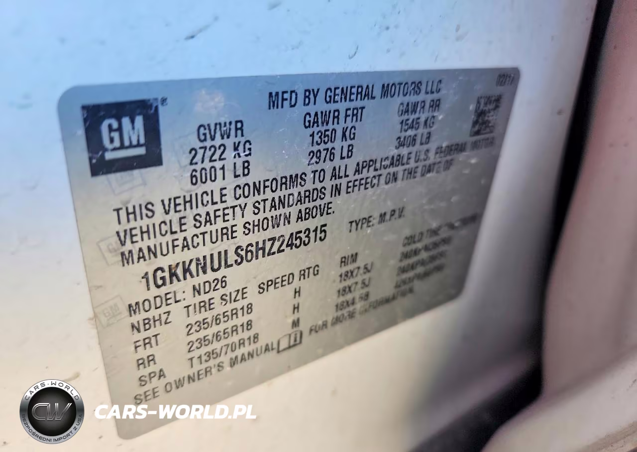 2017 GMC Acadia Slt-1 VIN:1GKKNULS6HZ245315 - 13