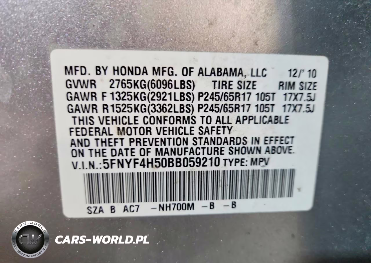 2011 Honda Pilot Exl VIN:5FNYF4H50BB059210 - 13
