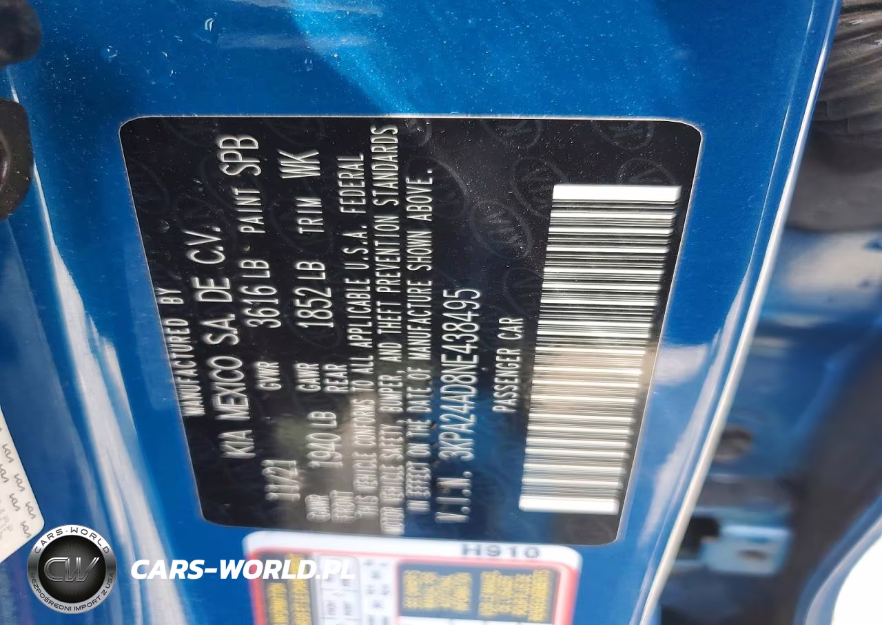 2022 Kia Rio S VIN:3KPA24AD8NE438495 - 12