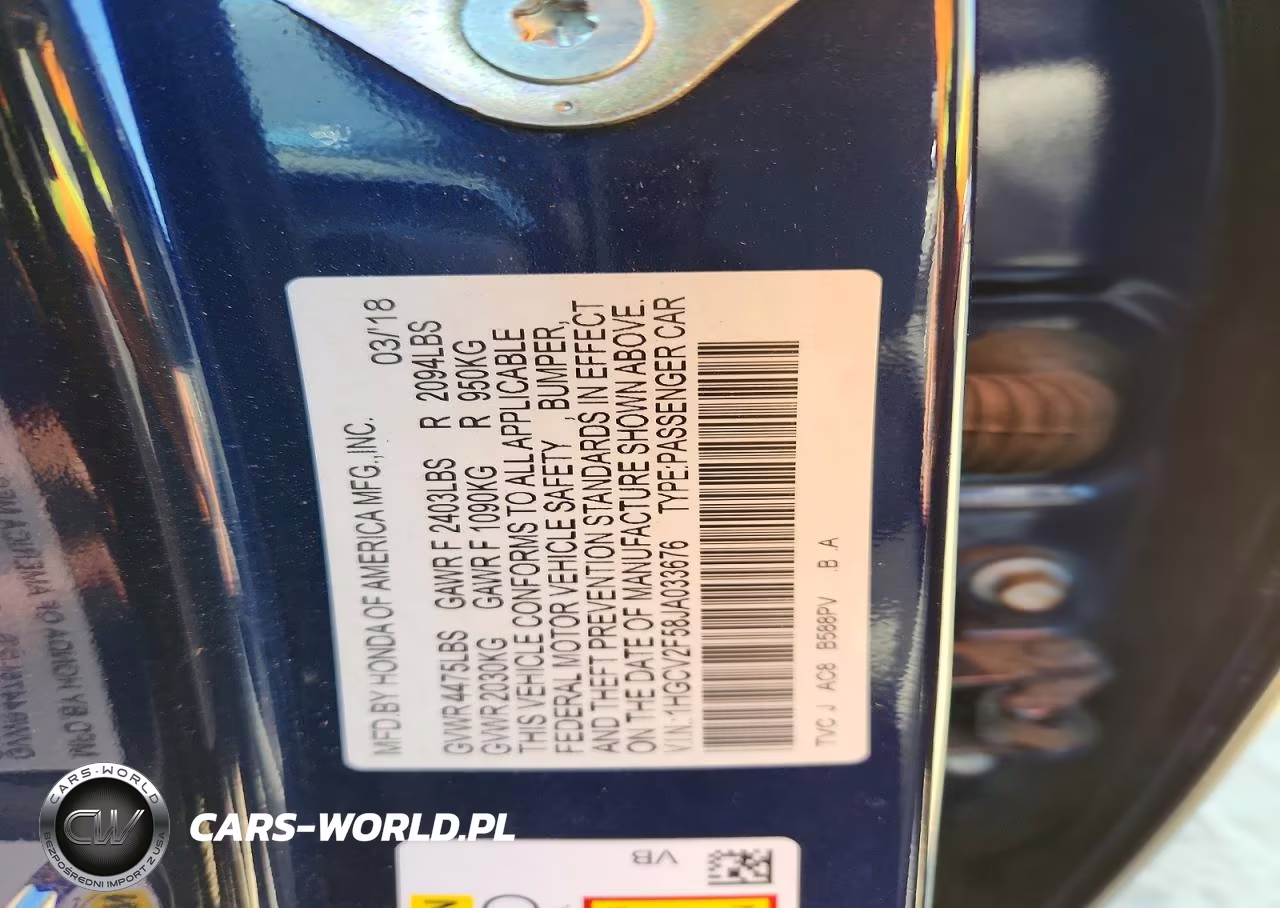 2018 Honda Accord Exl VIN:1HGCV2F58JA033676 - 13
