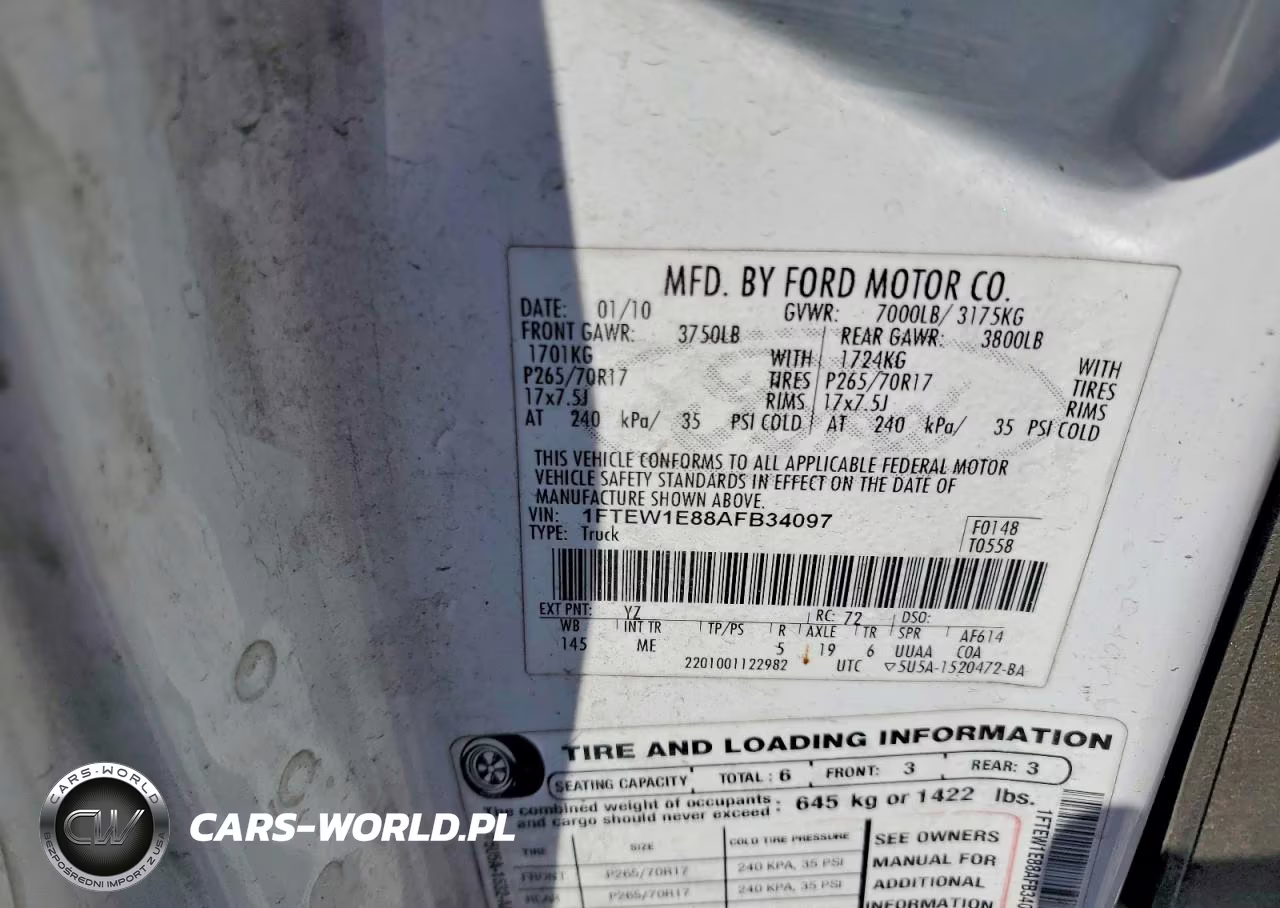 2010 Ford F150 Supercrew VIN:1FTEW1E88AFB34097 - 12