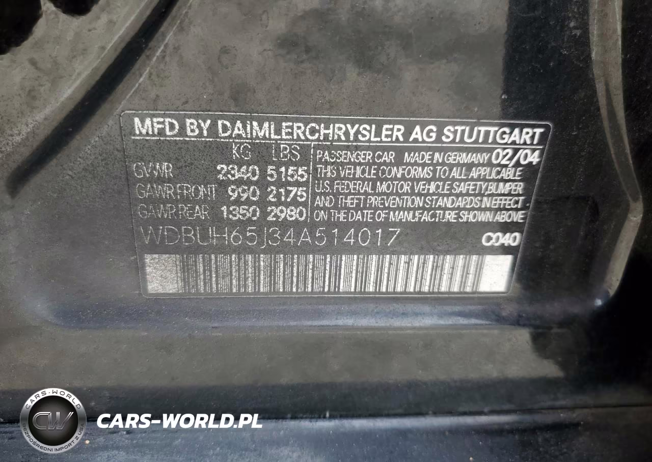 2004 Mercedes-Benz E 320 VIN:WDBUH65J34A514017 - 12