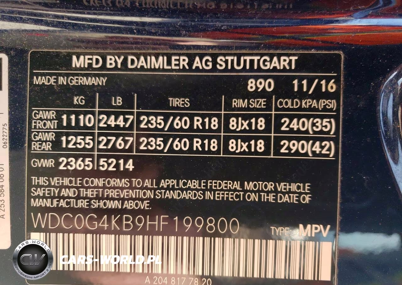 2017 Mercedes-Benz Glc 300 4Matic VIN:WDC0G4KB9HF199800 - 12