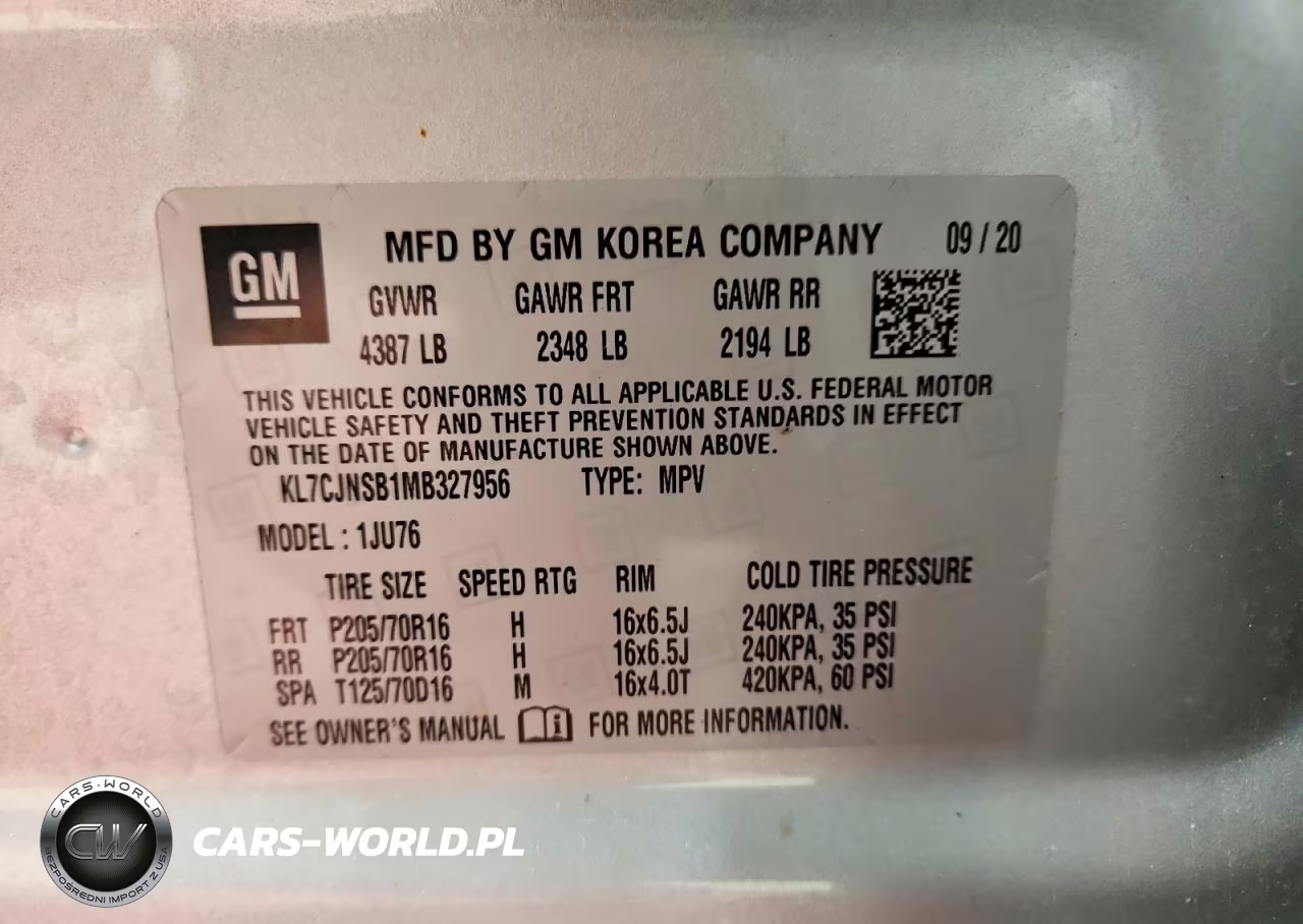 2021 Chevrolet Trax Ls VIN:KL7CJNSB1MB327956 - 13