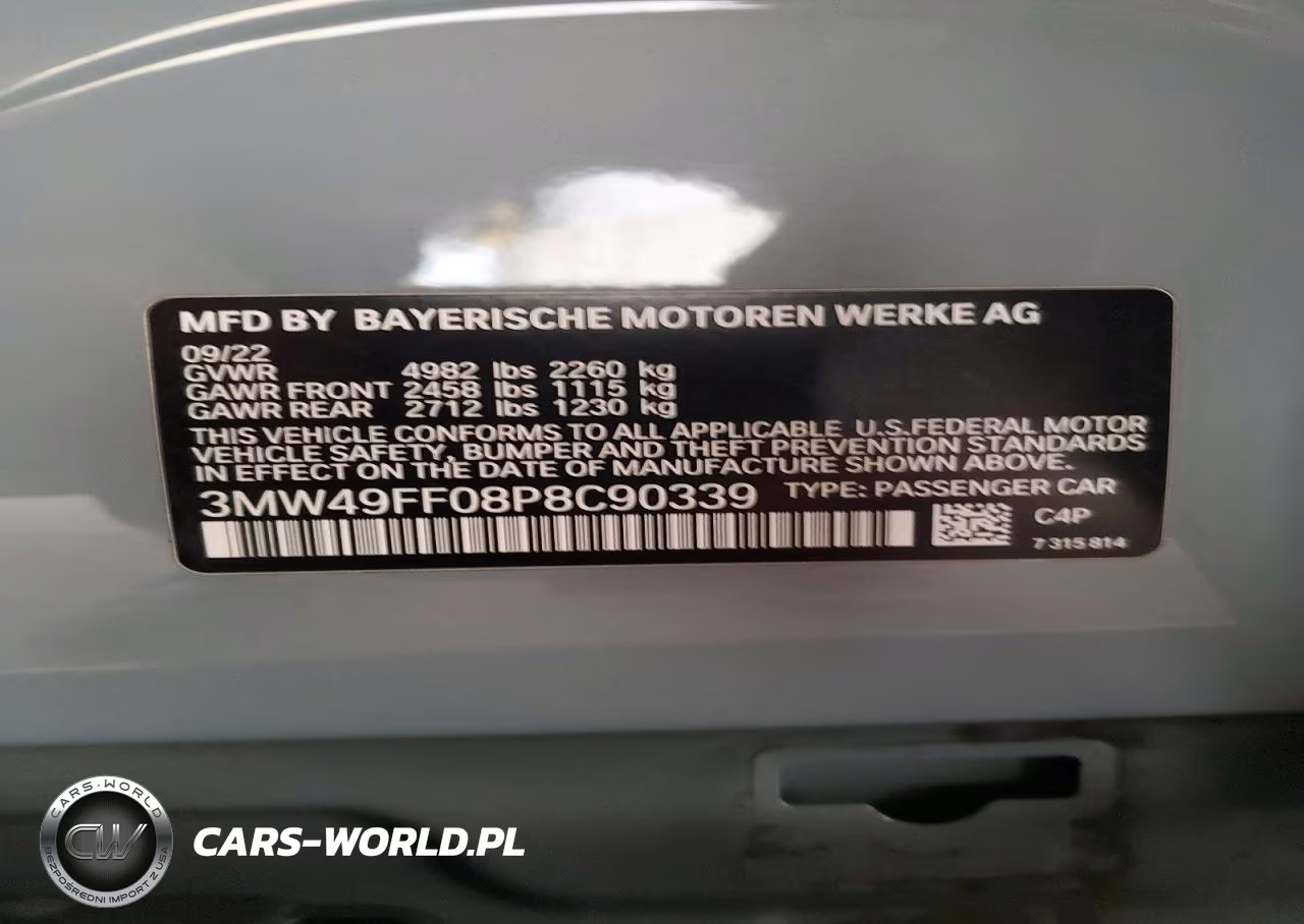 2023 BMW M340Xi VIN:3MW49FF08P8C90339 - 12