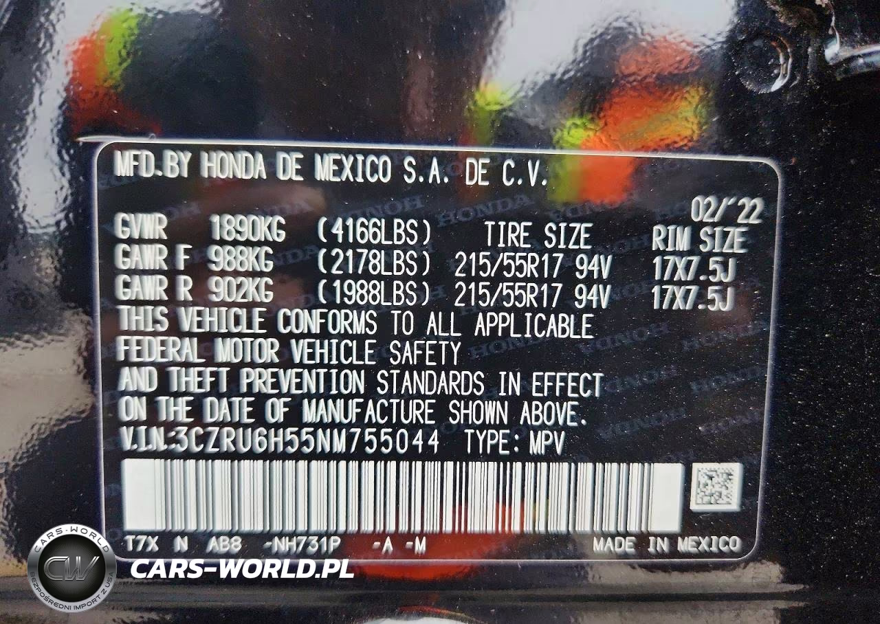 2022 Honda Hr-V Ex VIN:3CZRU6H55NM755044 - 13