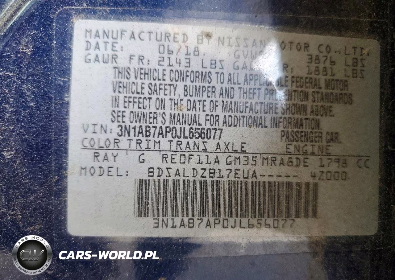2018 Nissan Sentra Sv VIN:3N1AB7AP0JL656077 - 12