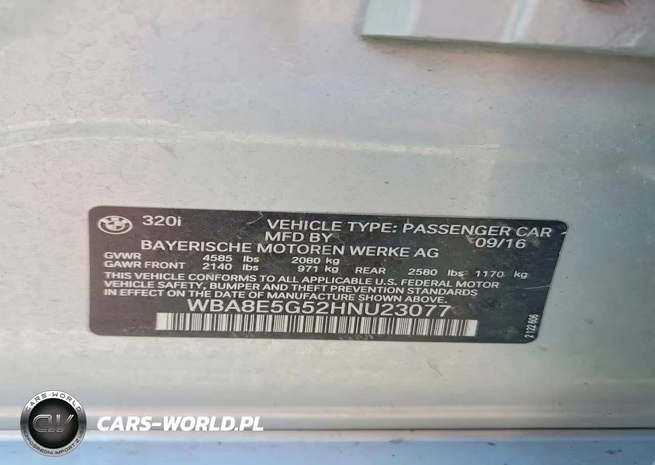 2017 BMW 320 Xi VIN:WBA8E5G52HNU23077 - 12