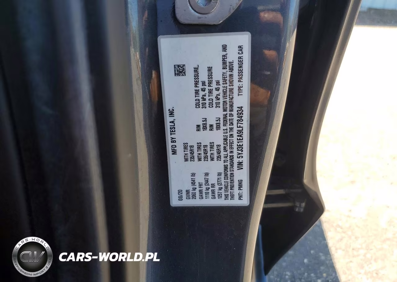 2020 Tesla Model 3 VIN:5YJ3E1EA9LF784934 - 12